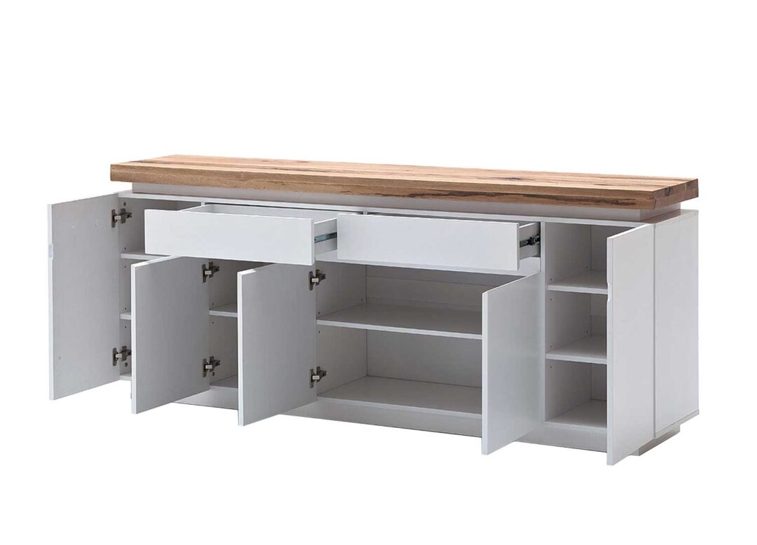 Grand Buffet blanc & bois massif