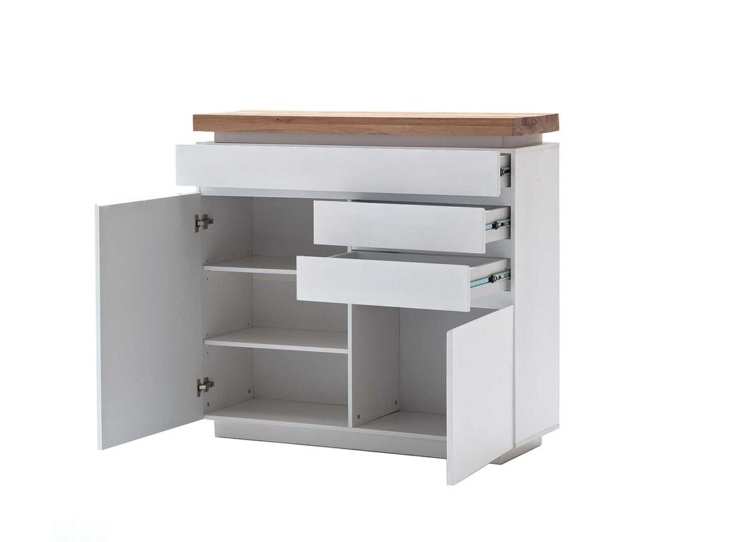 Commode blanche laqué mat & bois massif