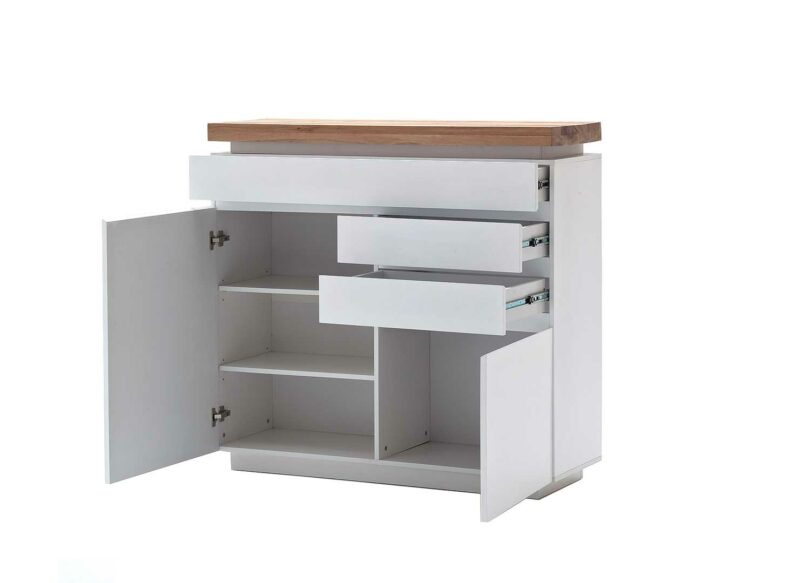 Commode blanche laqué mat & bois massif