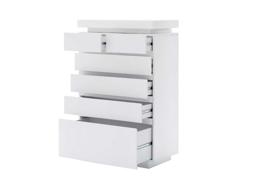 Commode tiroir blanc laqué Lumineuse