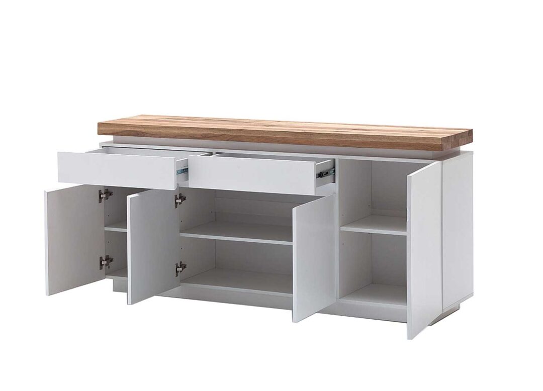 Buffet blanc & bois massif Lumineux