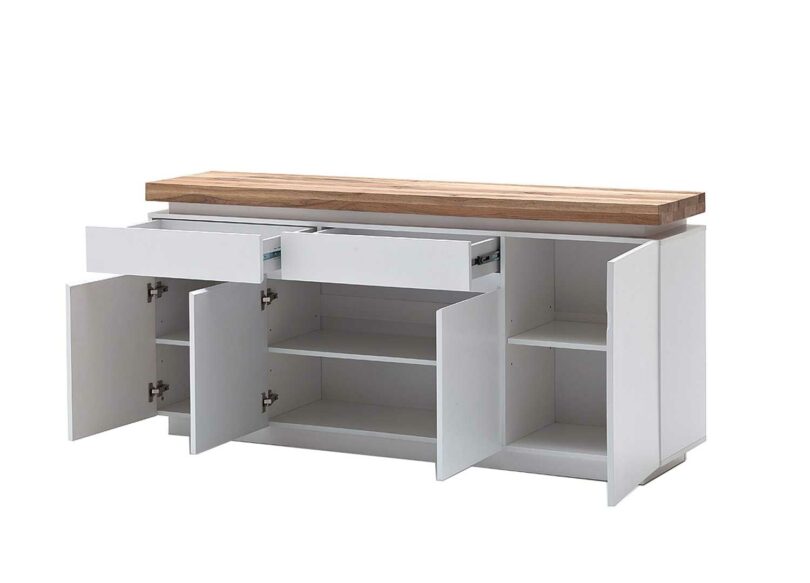 Buffet blanc & bois massif Lumineux