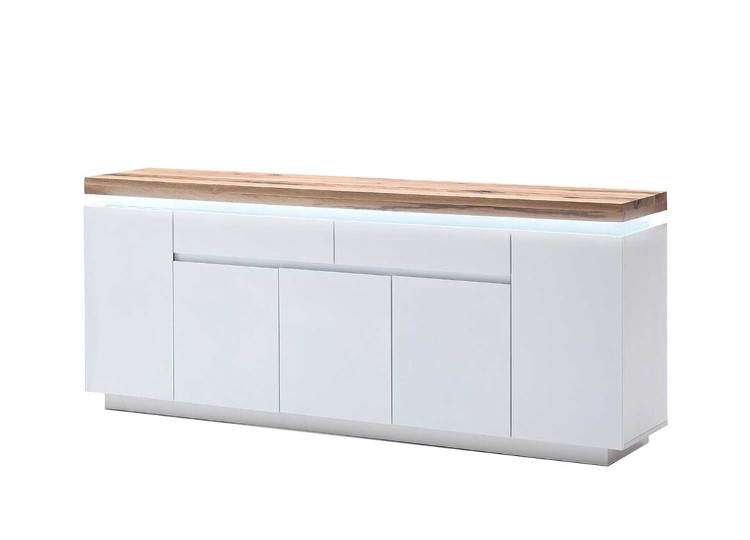 Grand Buffet blanc & bois massif