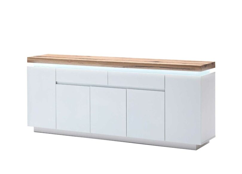 Grand Buffet blanc & bois massif