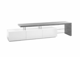meuble tv blanc et gris béton