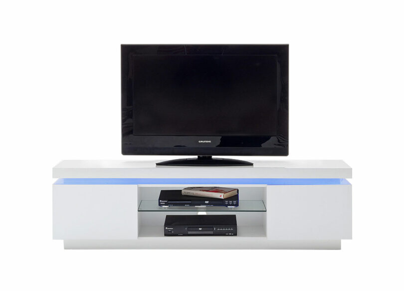 Meuble Télé Led blanc laqué design