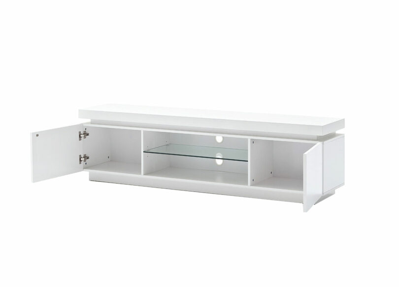 Meuble Télé Led blanc laqué design