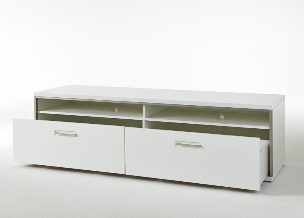 Meuble TV moderne blanc laqué
