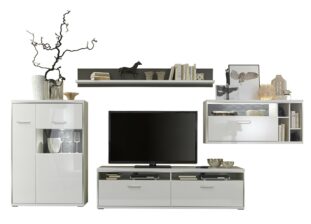 Meuble TV moderne blanc laqué
