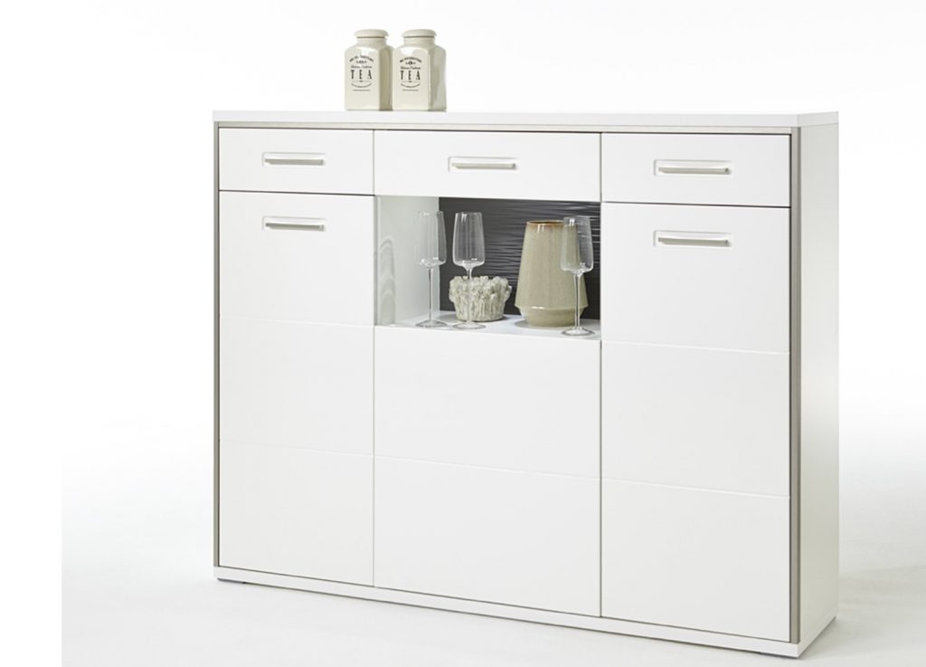 Ensemble séjour moderne blanc laqué moderne