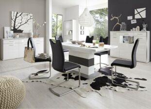 Ensemble séjour moderne blanc laqué moderne