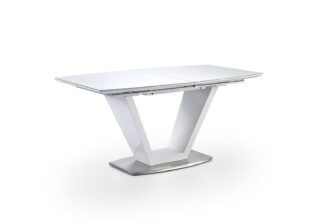 Table de repas en verre design blanche
