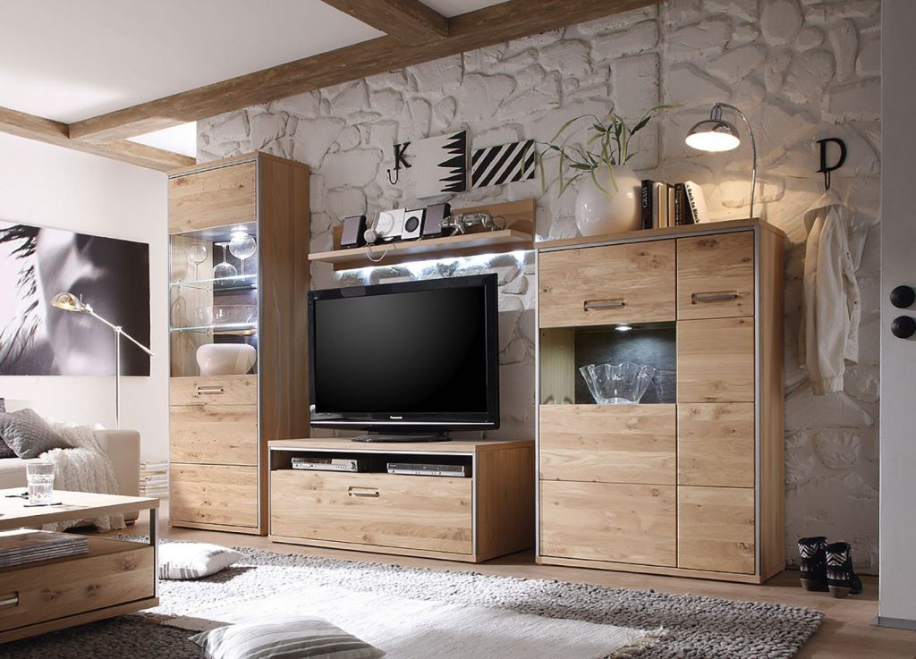 Ensemble TV moderne en bois massif