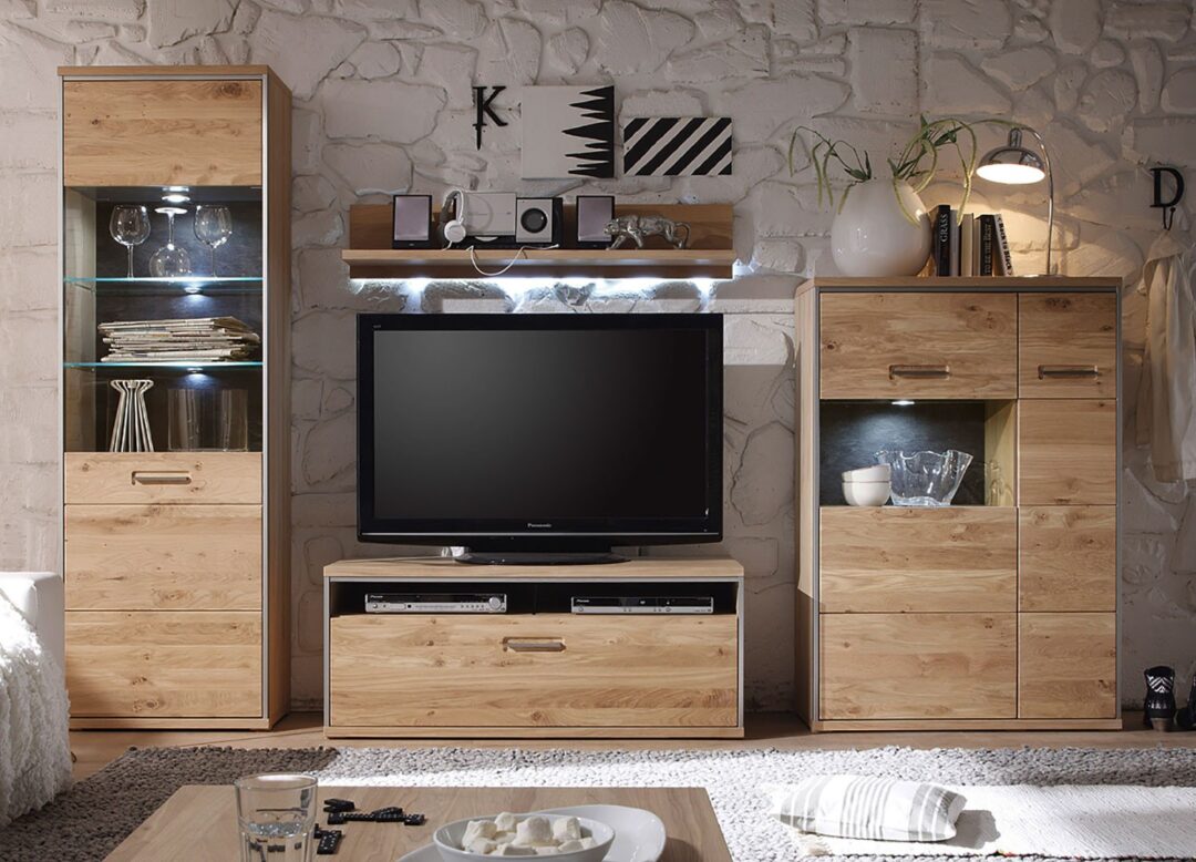 Ensemble TV moderne en bois massif