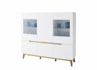 meuble buffet blanc et bois