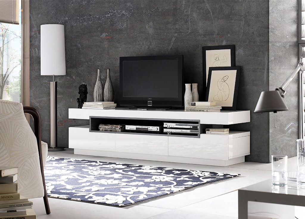 MeubleTVblanclaquédesigncm