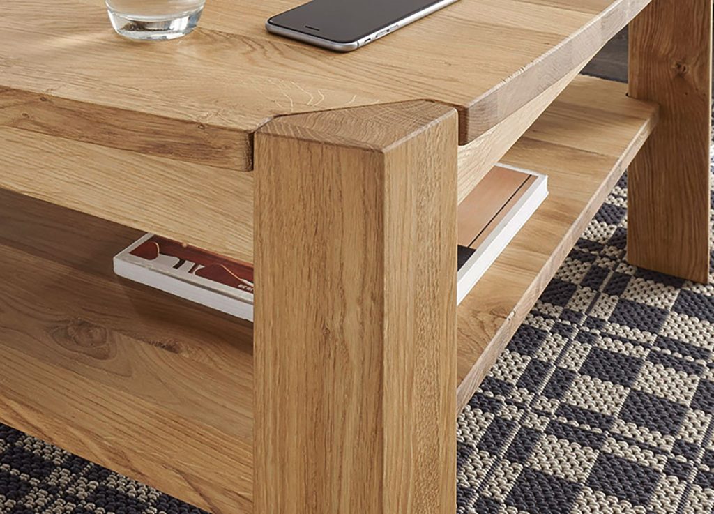 Table basse en bois massif rectangulaire
