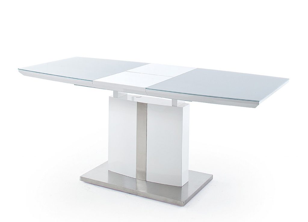 Table de repas blanche & verre blanc