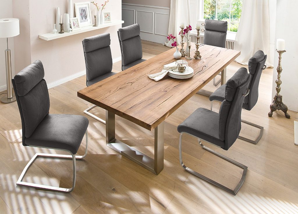 Table à manger bois et métal