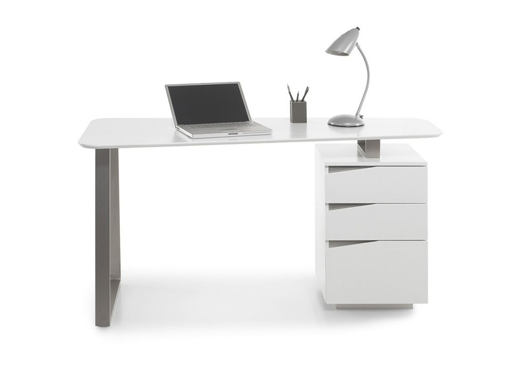 Bureau informatique blanc design