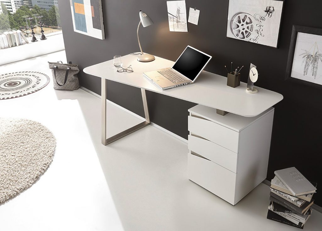 Bureau informatique blanc design
