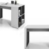 Bureau PC gris anthracite et blanc