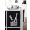 Bureau PC gris anthracite et blanc