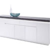 Buffet effet gris béton & blanc laqué