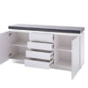 Buffet design blanc laqué & gris effet béton