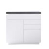 Commode gris béton & blanc laquée à LED