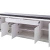 Buffet effet gris béton & blanc laqué
