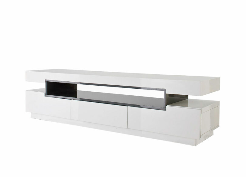 Meuble TV blanc laqué design 200cm