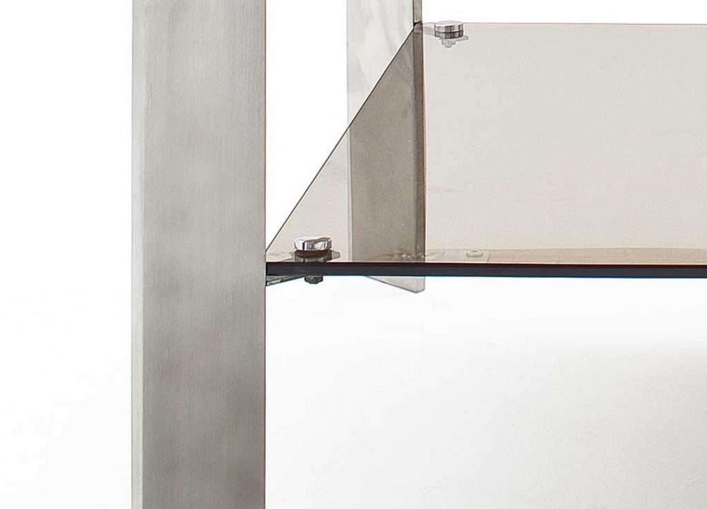 Table basse contemporaine bois verre et acier