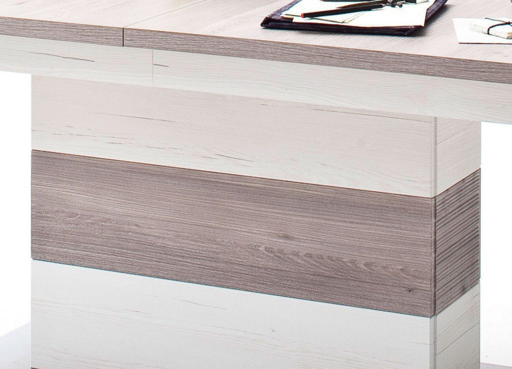 Table design avec rallonge intégrée
