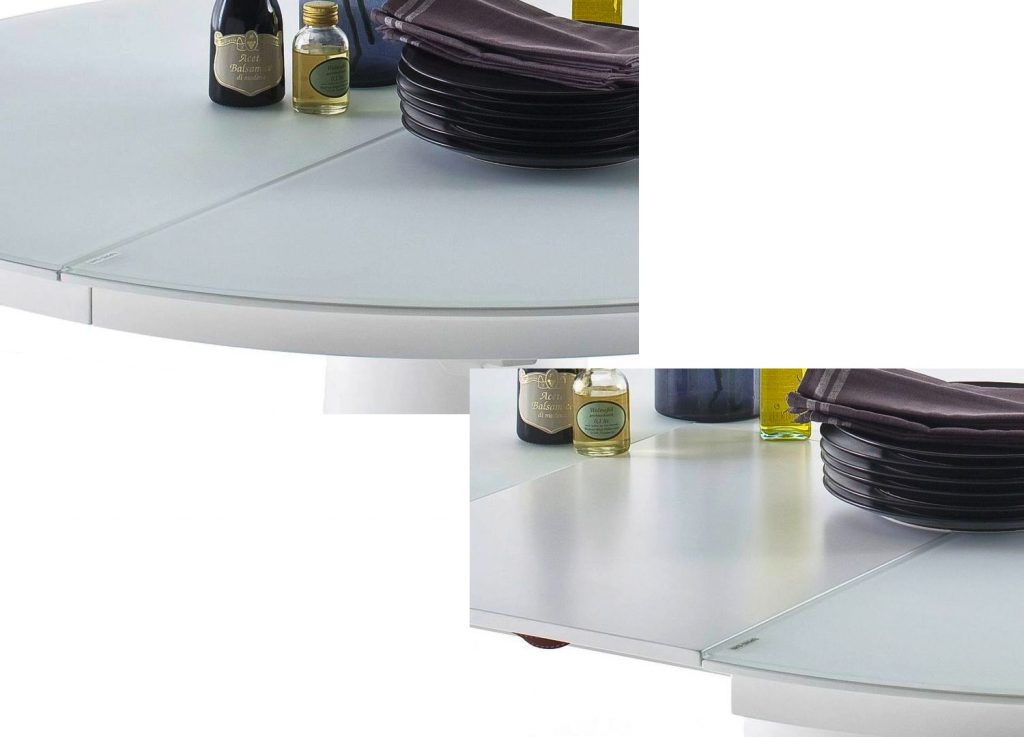 Table ronde avec rallonge pied central
