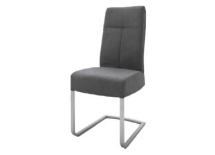 Chaise de séjour simili cuir gris