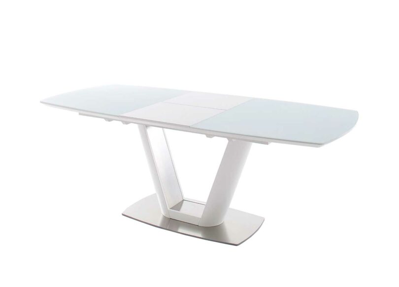 Table à manger en verre avec rallonge