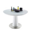 Table ronde avec rallonge pied central