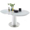 Table ronde avec rallonge pied central