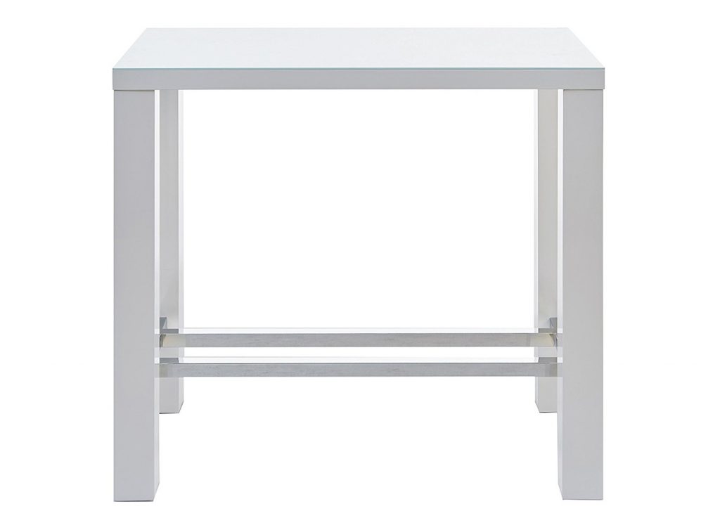 Table haute rectangulaire blanche laquée
