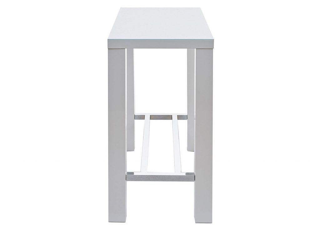 Table haute rectangulaire blanche laquée