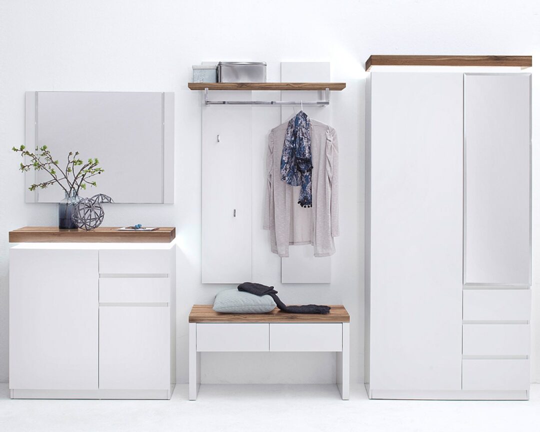 Vestiaire Dentrée Blanc Et Bois