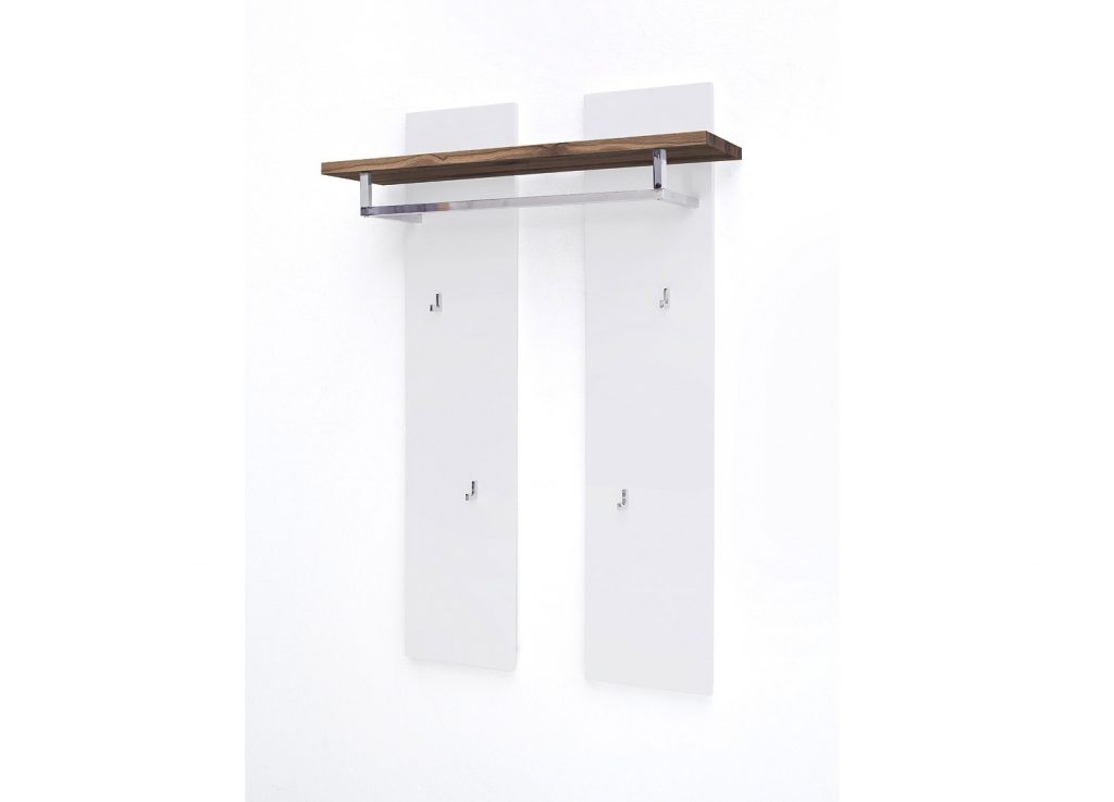 Meuble d'entrée vestiaire complet blanc et bois