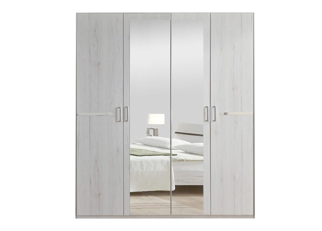 Chambre adulte pas cher décor chêne blanc