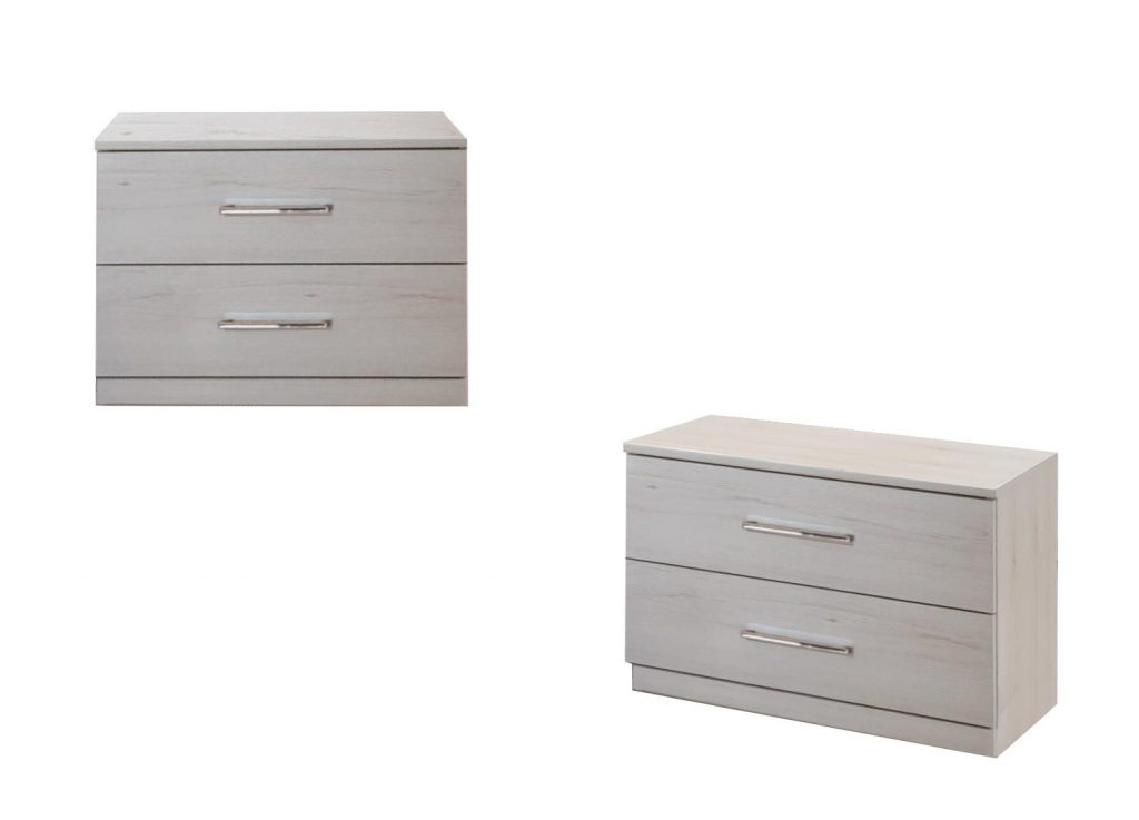 Chambre adulte pas cher décor chêne blanc
