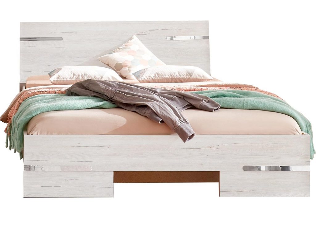 Chambre adulte pas cher décor chêne blanc