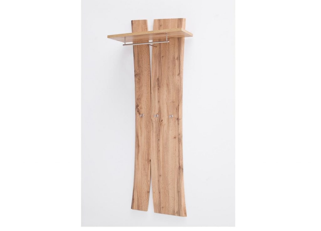 Meuble d'entrée vestiaire design blanc et bois Wotan