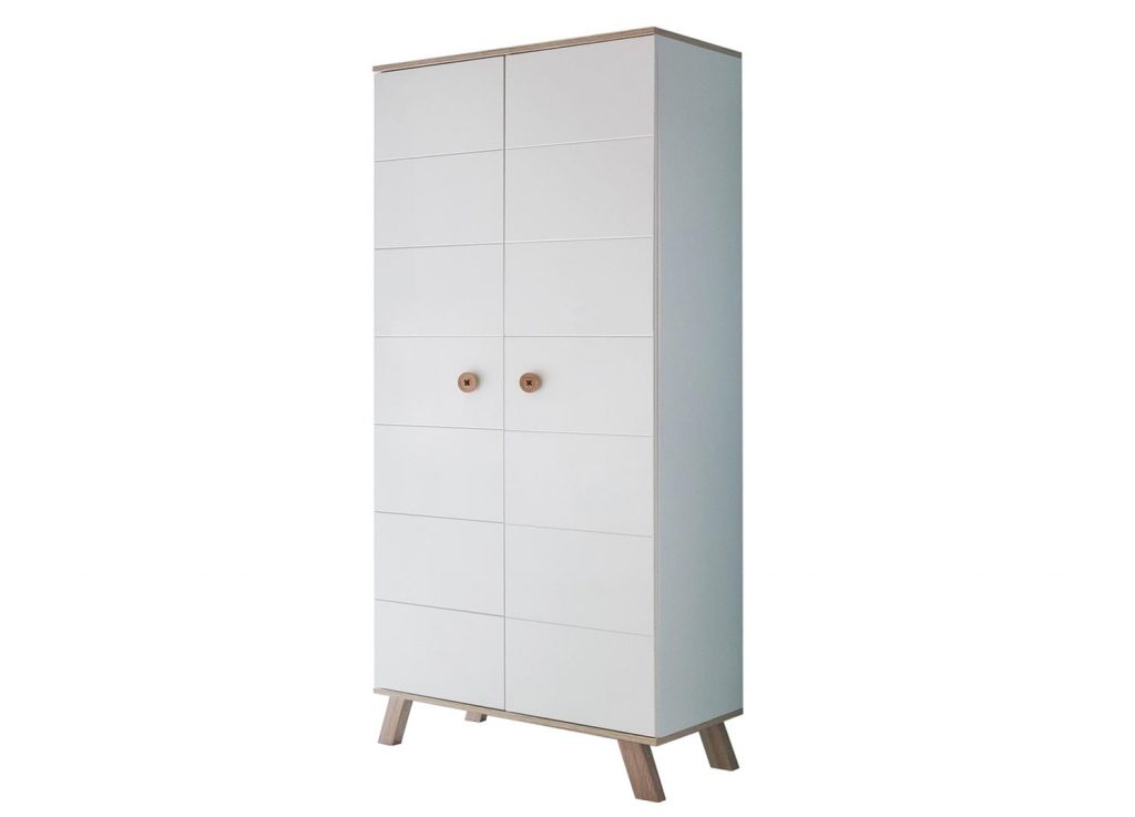Armoire de chambre blanche & déco bouton de veste