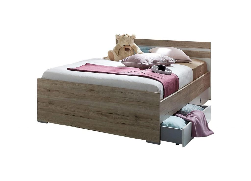 Chambre ado complète blanc et bois moderne