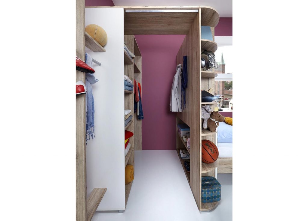 Chambre ado complète blanc et bois moderne